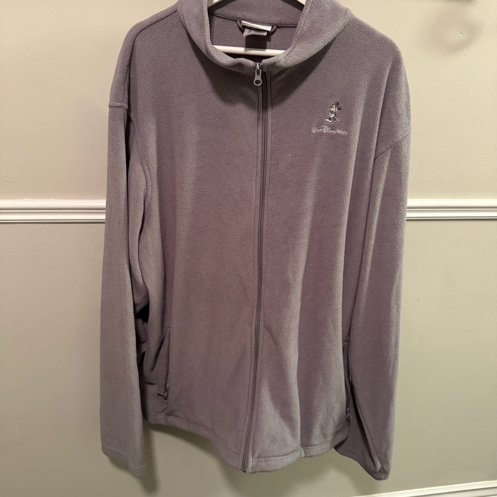 Disney Parks Mickey Mouse Gray Fleece Zip-Up Jacket – Mens Adult XXL